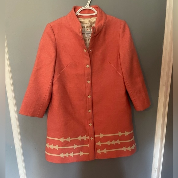 Anthropologie Lauren Moffatt "Eastward" Coral Wool Coat Women's Size small - Picture 2 of 9